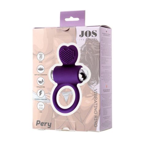 JOS PERY, Vibrating ring with cilia, silicone, violet, 9 cm - 7