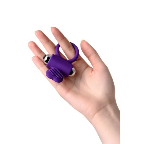 JOS PERY, Vibrating ring with cilia, silicone, violet, 9 cm - 8