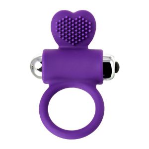 JOS PERY, Vibrating ring with cilia, silicone, violet, 9 cm - image 2