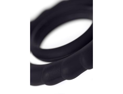 JOS GOOD BUNNY, Penis vibrating ring, silicone, black, 9cm - 8