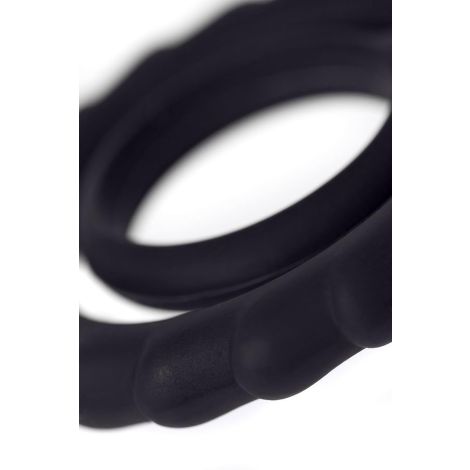 JOS GOOD BUNNY, Penis vibrating ring, silicone, black, 9cm - 8