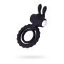 JOS GOOD BUNNY, Penis vibrating ring, silicone, black, 9cm - 2