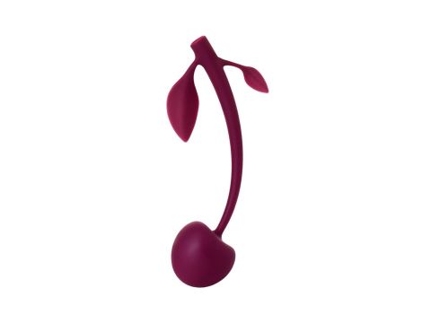 Wild cherry JOS pleasure ball with a ball inside and flexible tail color:cherry - 2