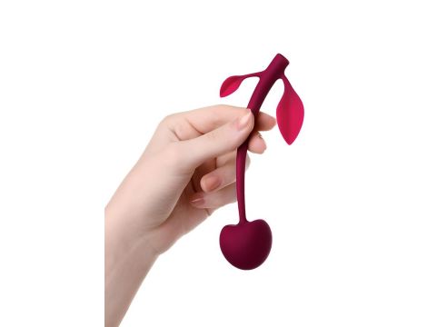 Wild cherry JOS pleasure ball with a ball inside and flexible tail color:cherry - 3