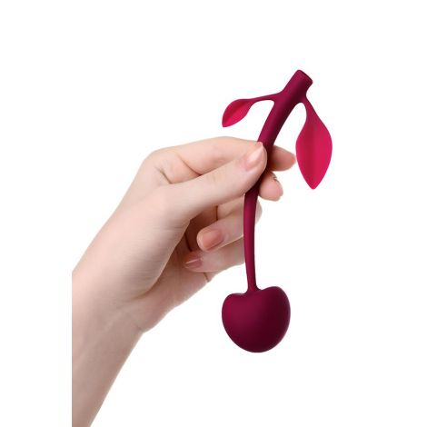 Wild cherry JOS pleasure ball with a ball inside and flexible tail color:cherry - 3