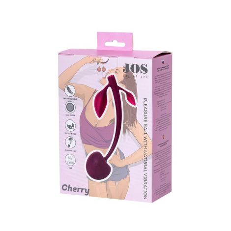 Wild cherry JOS pleasure ball with a ball inside and flexible tail color:cherry - 5