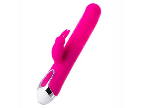 JOS BALLE, Vibrator with clitoral stimulator with moving balls, silicone, pink, 23 cm - 3