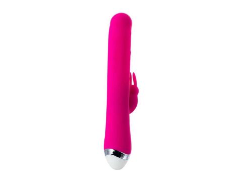 JOS BALLE, Vibrator with clitoral stimulator with moving balls, silicone, pink, 23 cm - 5