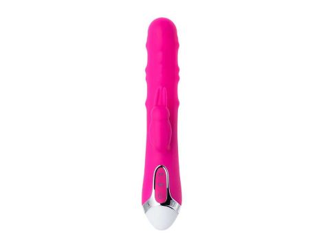 JOS BALLE, Vibrator with clitoral stimulator with moving balls, silicone, pink, 23 cm - 6