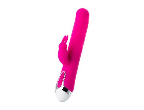 JOS BALLE, Vibrator with clitoral stimulator with moving balls, silicone, pink, 23 cm - 7