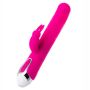 JOS BALLE, Vibrator with clitoral stimulator with moving balls, silicone, pink, 23 cm - 4