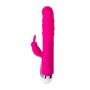 JOS BALLE, Vibrator with clitoral stimulator with moving balls, silicone, pink, 23 cm - 5