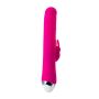 JOS BALLE, Vibrator with clitoral stimulator with moving balls, silicone, pink, 23 cm - 6