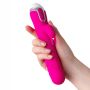 JOS BALLE, Vibrator with clitoral stimulator with moving balls, silicone, pink, 23 cm - 9