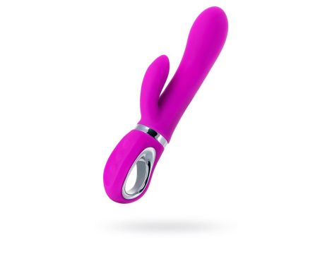 JOS JOLY, Vibrator with clitoral stimulator with WOW mode, silicone, fuchsia, 19.6 cm