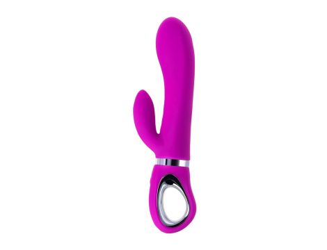 JOS JOLY, Vibrator with clitoral stimulator with WOW mode, silicone, fuchsia, 19.6 cm - 4