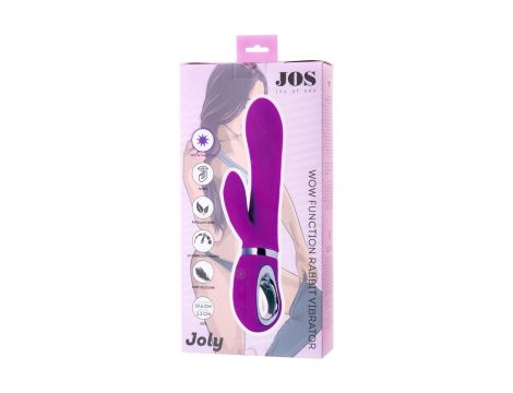 JOS JOLY, Vibrator with clitoral stimulator with WOW mode, silicone, fuchsia, 19.6 cm - 7