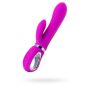 JOS JOLY, Vibrator with clitoral stimulator with WOW mode, silicone, fuchsia, 19.6 cm - 2