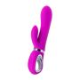 JOS JOLY, Vibrator with clitoral stimulator with WOW mode, silicone, fuchsia, 19.6 cm - 4