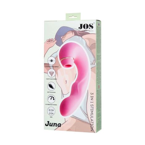 JOS Multifunctional clitoral stimulator JUNA, pink, 15 cm - 9