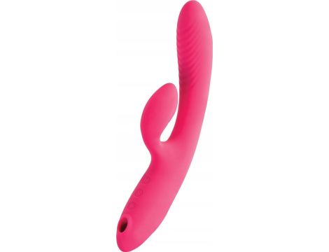 JOS Vibrator with vacuum wave stimulation Enila, silicone, pink, 23 cm - 2