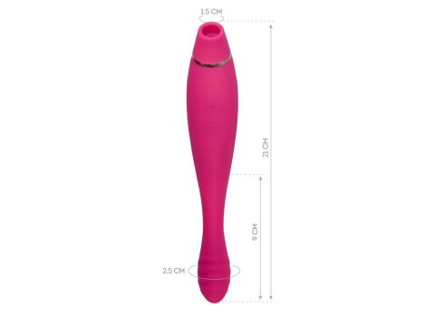 JOS Danvi vibrator with vacuum wave stimulation, silicone, pink, 21.5 cm - 6