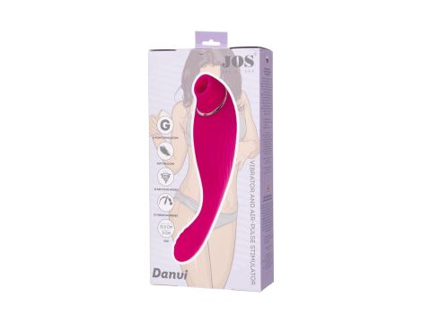 JOS Danvi vibrator with vacuum wave stimulation, silicone, pink, 21.5 cm - 9