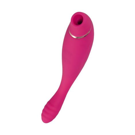 JOS Danvi vibrator with vacuum wave stimulation, silicone, pink, 21.5 cm - 5