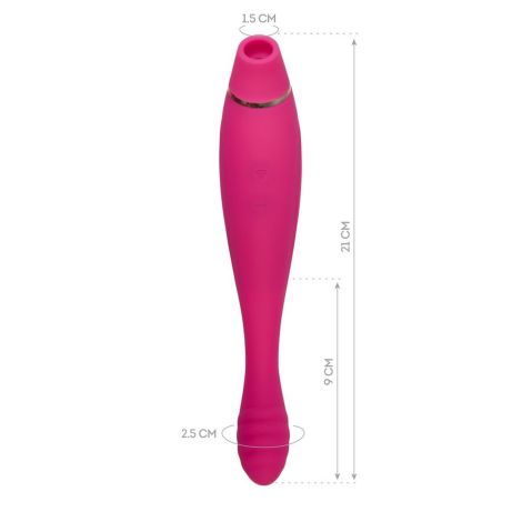 JOS Danvi vibrator with vacuum wave stimulation, silicone, pink, 21.5 cm - 6