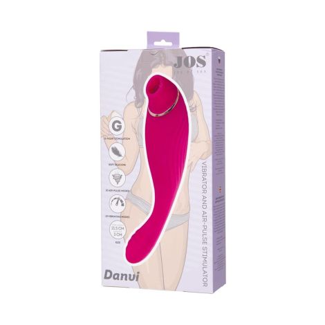 JOS Danvi vibrator with vacuum wave stimulation, silicone, pink, 21.5 cm - 9