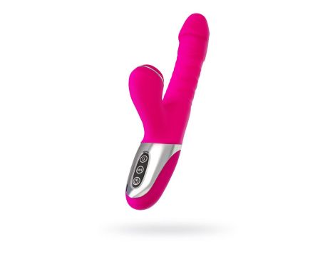 JOS Thrusting and sucking vibrator To-Frolly, silicone, pink, 21,5cm