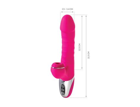 JOS Thrusting and sucking vibrator To-Frolly, silicone, pink, 21,5cm - 5