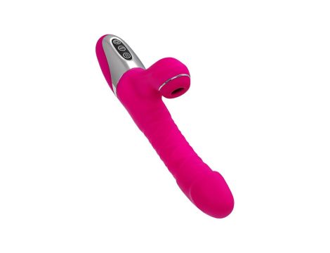 JOS Thrusting and sucking vibrator To-Frolly, silicone, pink, 21,5cm - 6