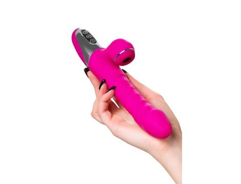 JOS Thrusting and sucking vibrator To-Frolly, silicone, pink, 21,5cm - 9