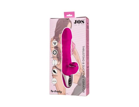 JOS Thrusting and sucking vibrator To-Frolly, silicone, pink, 21,5cm - 11