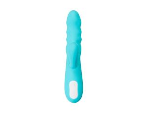 JOS Vibrator-rotator with clitoral stimulation JOS MERRY-SWI, silicone, blue, 20.7 cm - image 2