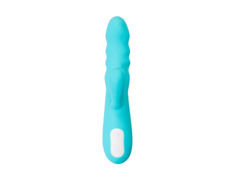 JOS Vibrator-rotator with clitoral stimulation JOS MERRY-SWI, silicone, blue, 20.7 cm - 2