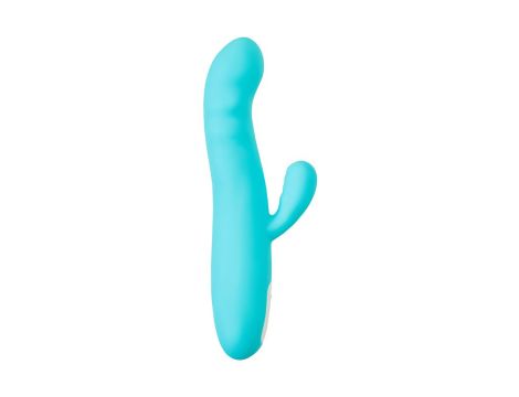 JOS Vibrator-rotator with clitoral stimulation JOS MERRY-SWI, silicone, blue, 20.7 cm - 4