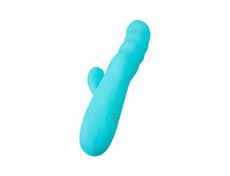 JOS Vibrator-rotator with clitoral stimulation JOS MERRY-SWI, silicone, blue, 20.7 cm - 5