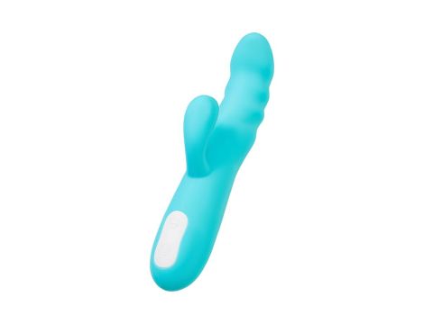 JOS Vibrator-rotator with clitoral stimulation JOS MERRY-SWI, silicone, blue, 20.7 cm - 6