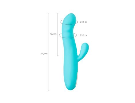 JOS Vibrator-rotator with clitoral stimulation JOS MERRY-SWI, silicone, blue, 20.7 cm - 8