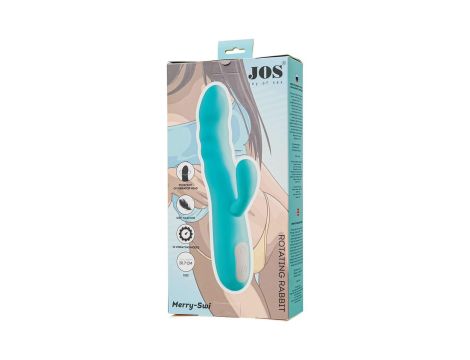 JOS Vibrator-rotator with clitoral stimulation JOS MERRY-SWI, silicone, blue, 20.7 cm - 11