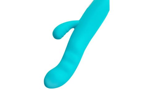 JOS Vibrator-rotator with clitoral stimulation JOS MERRY-SWI, silicone, blue, 20.7 cm - 12