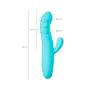 JOS Vibrator-rotator with clitoral stimulation JOS MERRY-SWI, silicone, blue, 20.7 cm - 9