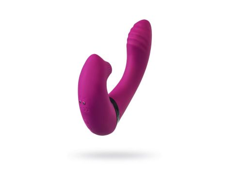 JOS Vibrator with clitoral stimulator JOS Spin, silicone, purple, 23 cm