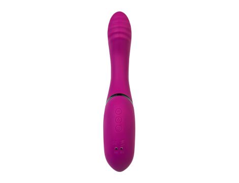 JOS Vibrator with clitoral stimulator JOS Spin, silicone, purple, 23 cm - 2