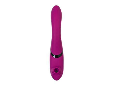 JOS Vibrator with clitoral stimulator JOS Spin, silicone, purple, 23 cm - 3