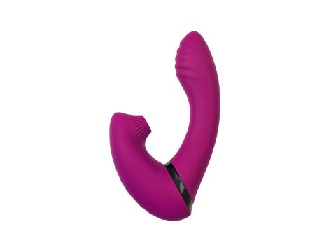 JOS Vibrator with clitoral stimulator JOS Spin, silicone, purple, 23 cm - 4