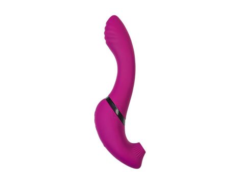 JOS Vibrator with clitoral stimulator JOS Spin, silicone, purple, 23 cm - 5