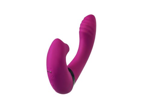 JOS Vibrator with clitoral stimulator JOS Spin, silicone, purple, 23 cm - 7